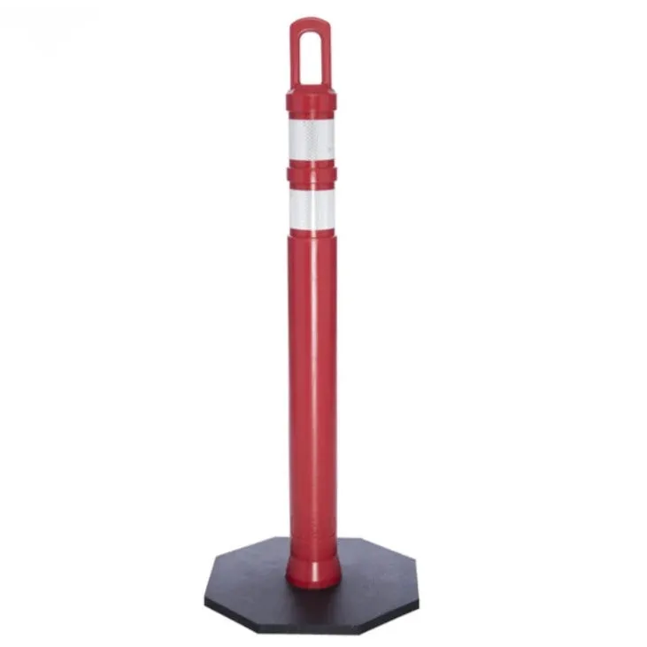 42" JBC Safety Arch Top Traffic Delineator Post Kit - Red Post   12 LBS Base