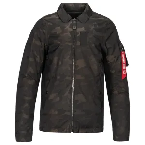 Alpha Industries Men's Black Camo B-15 Down Straight Hem Mod Jacquard Parka