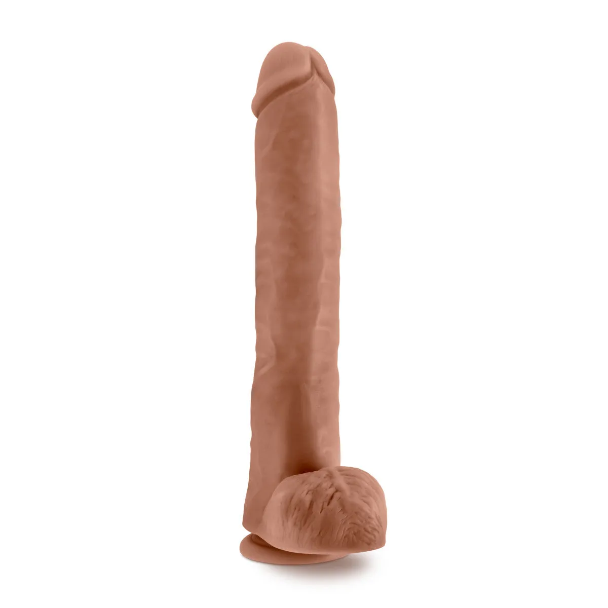 Au Naturel By Blush® | Daddy Realistic Mocha 14-Inch Long Dildo With Balls & Suction Cup Base