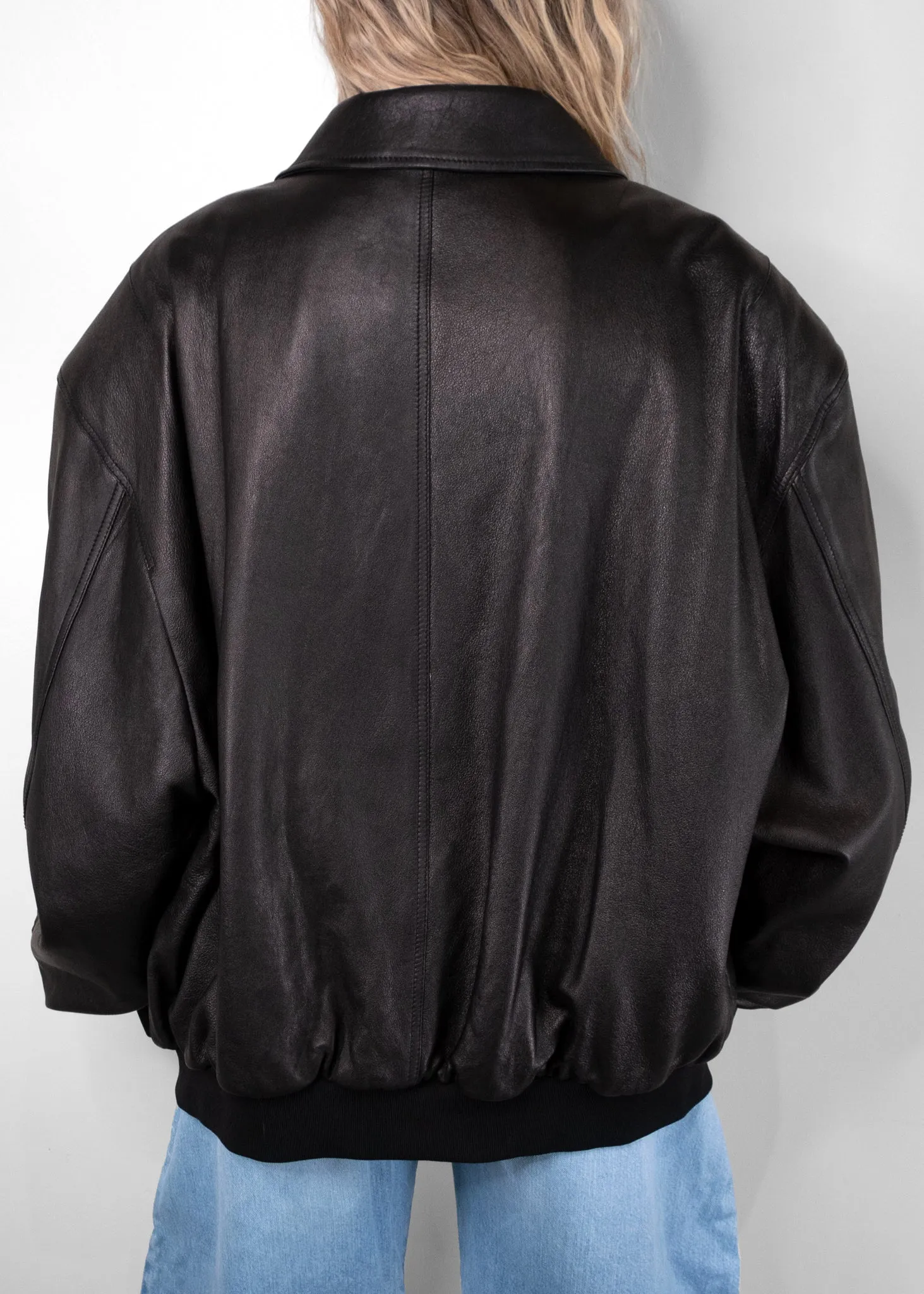 Balenciaga Oversized Leather Bomber Jacket