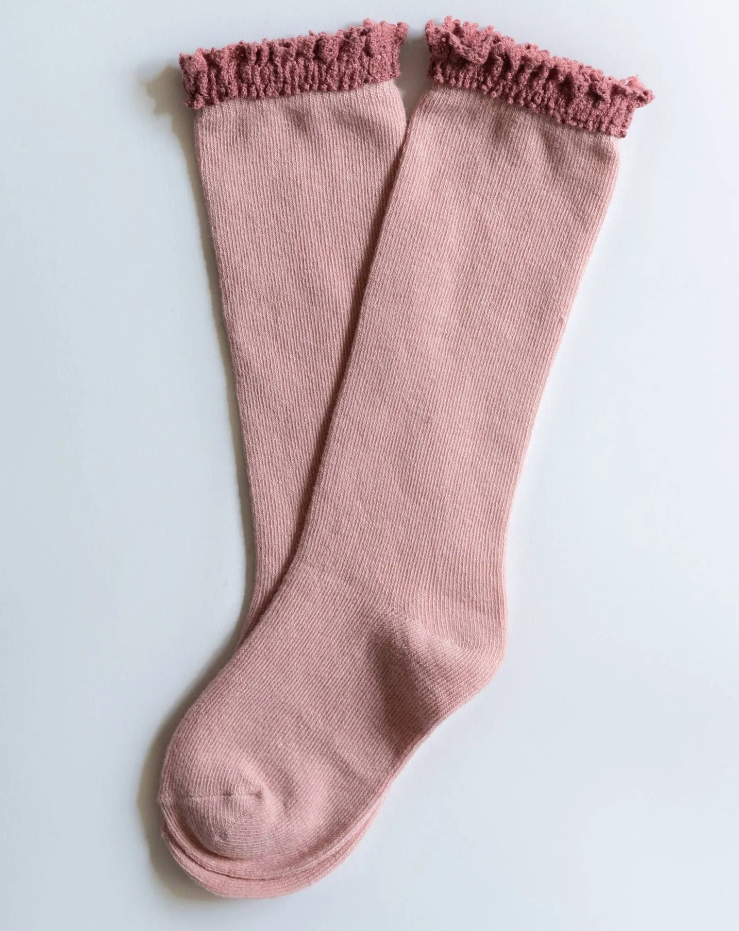 Blush   Mauve Lace Top Knee Highs