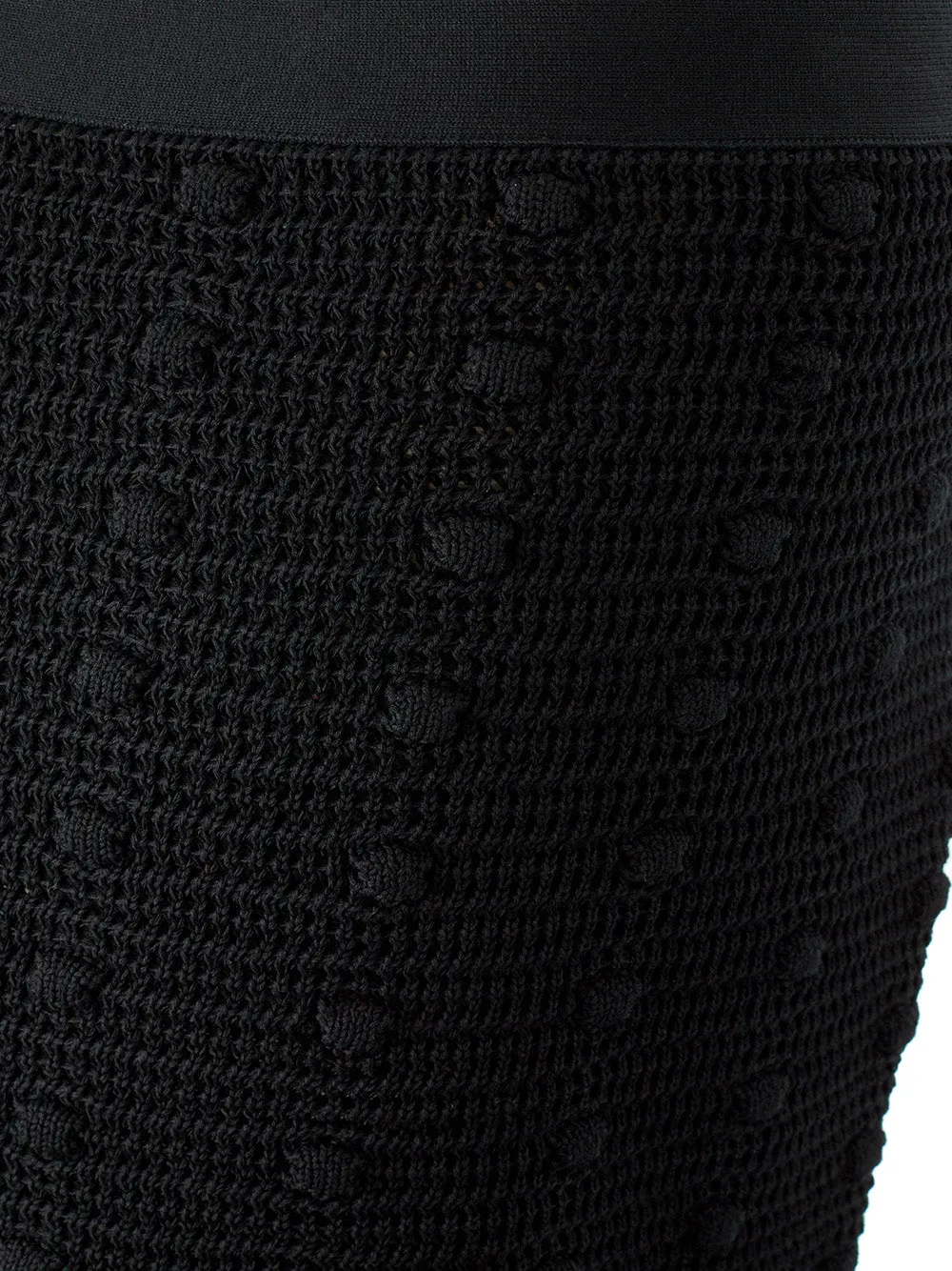 Bottega Veneta Elegant Black Cotton Skirt with Pompom Details