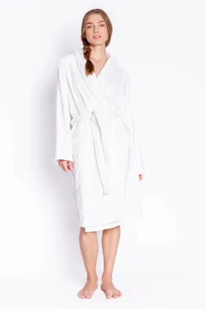 Cable Knit Robe in Ivory