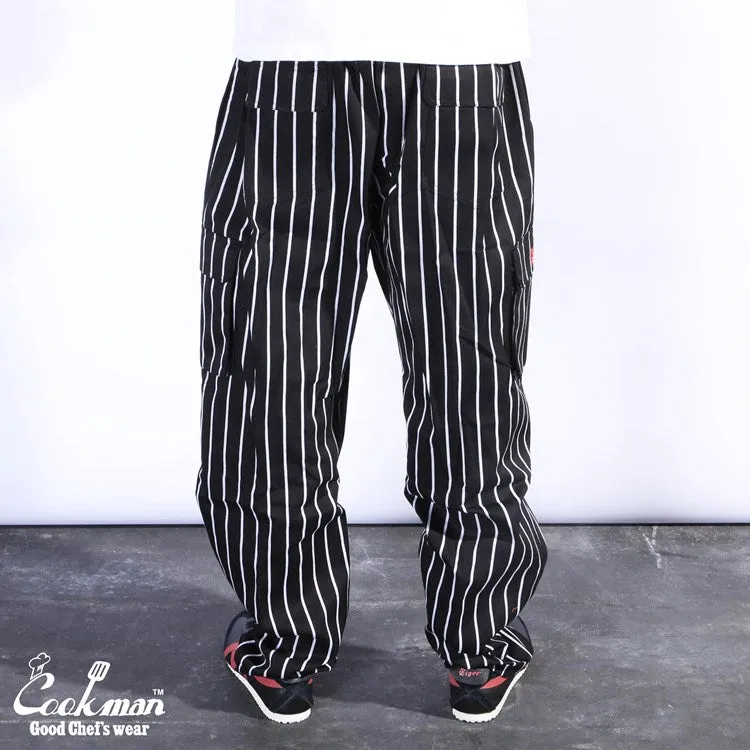 Cookman Chef Pants Cargo - Stripe : Black