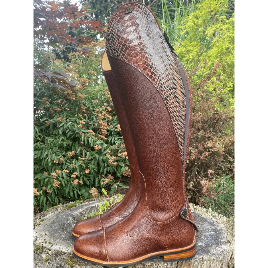 Custom Kingsley Olbia 01 Dress Boot - Paxson Chestnut with Python Top