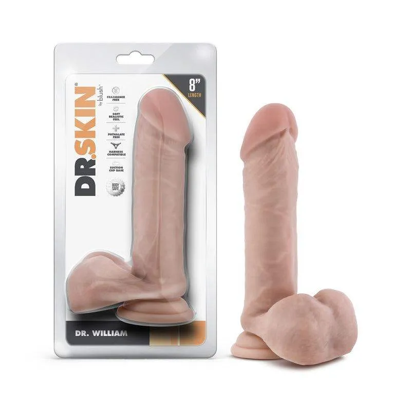 Dr. Skin Dr. William Realistic 8-inch Suction Dildo with Balls