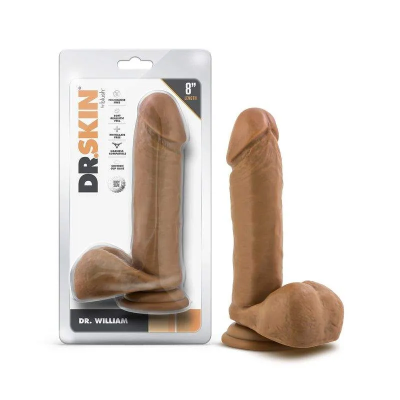 Dr. Skin Dr. William Realistic 8-inch Suction Dildo with Balls