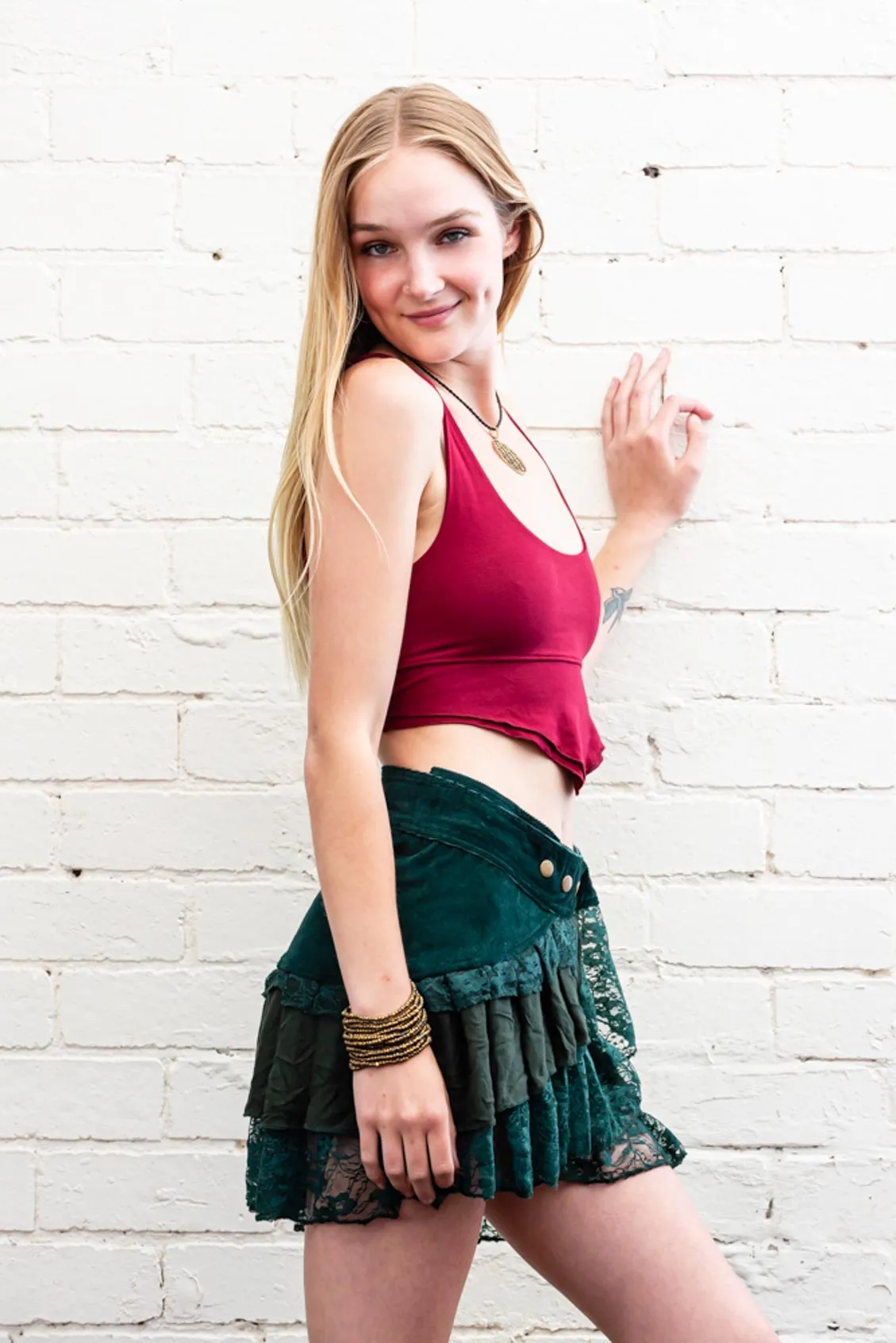 Enchanted Skirt in Forest Green