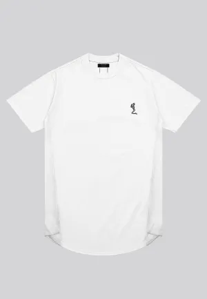 ESSENTIAL SWAG CURVED HEM WHITE T-SHIRT