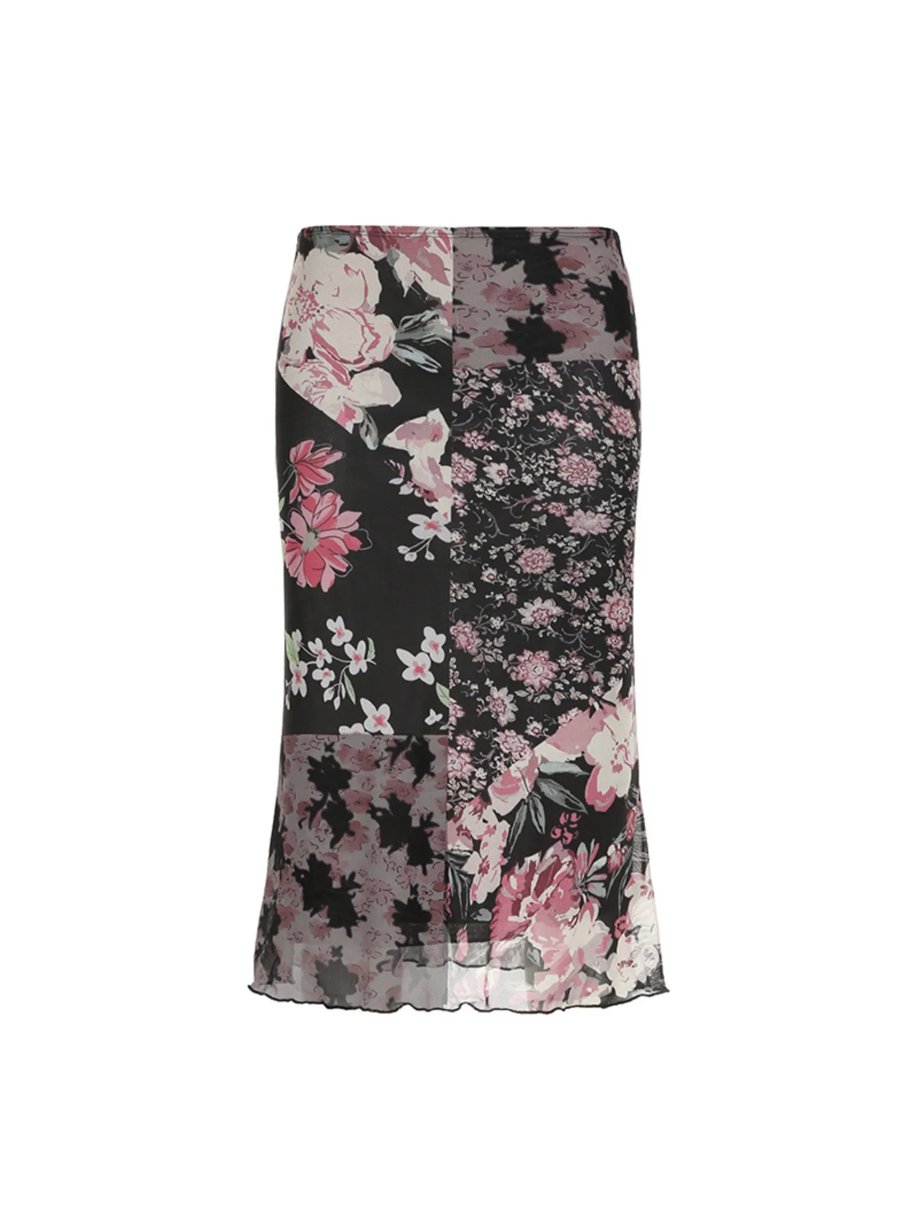 Farah Mesh Floral Midi Skirt