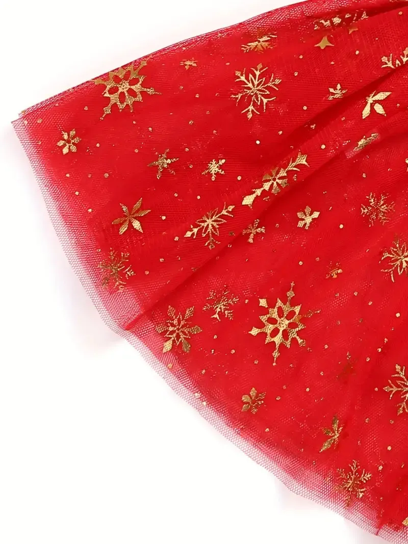 GB CH Red Snowflake Tutu Skirt