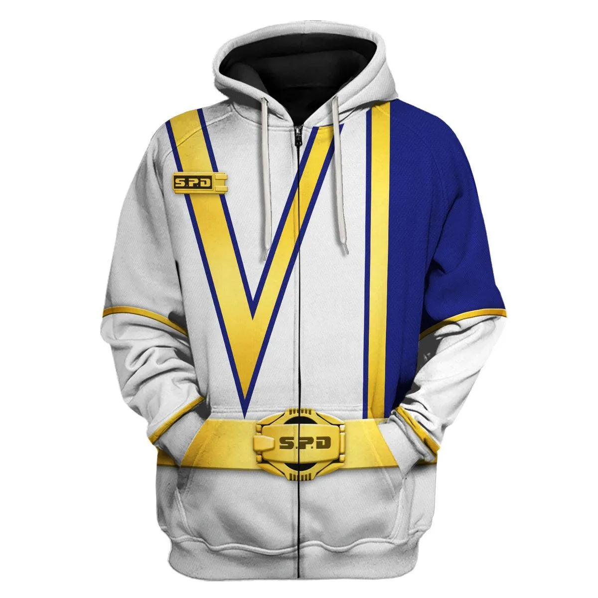 Gearhomie S.P.D White Ranger Hoodies Sweatshirt T-shirt Sweatpants Hawaiian Tracksuit