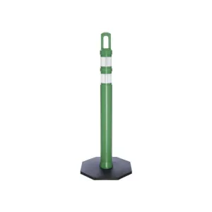 JBC® Safety Traffic Delineator Post Kit - Arch Top - 42 Inch Tall - Forest Green Post   8 LBS Base