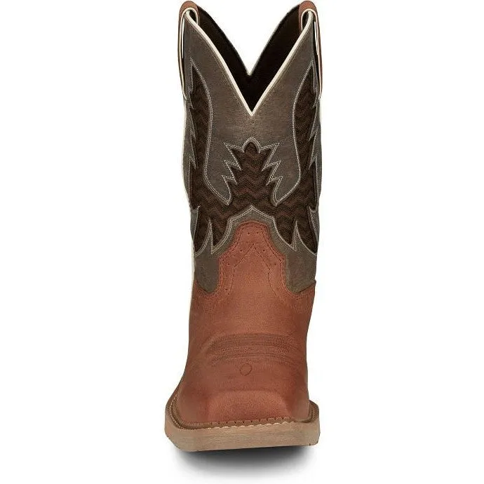 Justin Men's Bolt 11" Square Toe Western Work Boot -Brown- SE4110