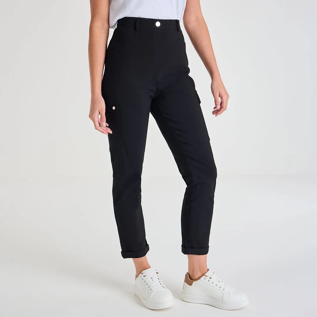 Ladies Black Combat Bengaline Trouser