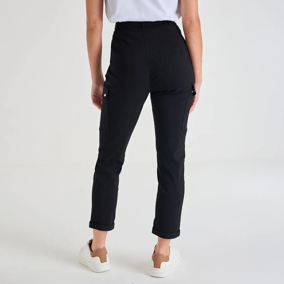 Ladies Black Combat Bengaline Trouser