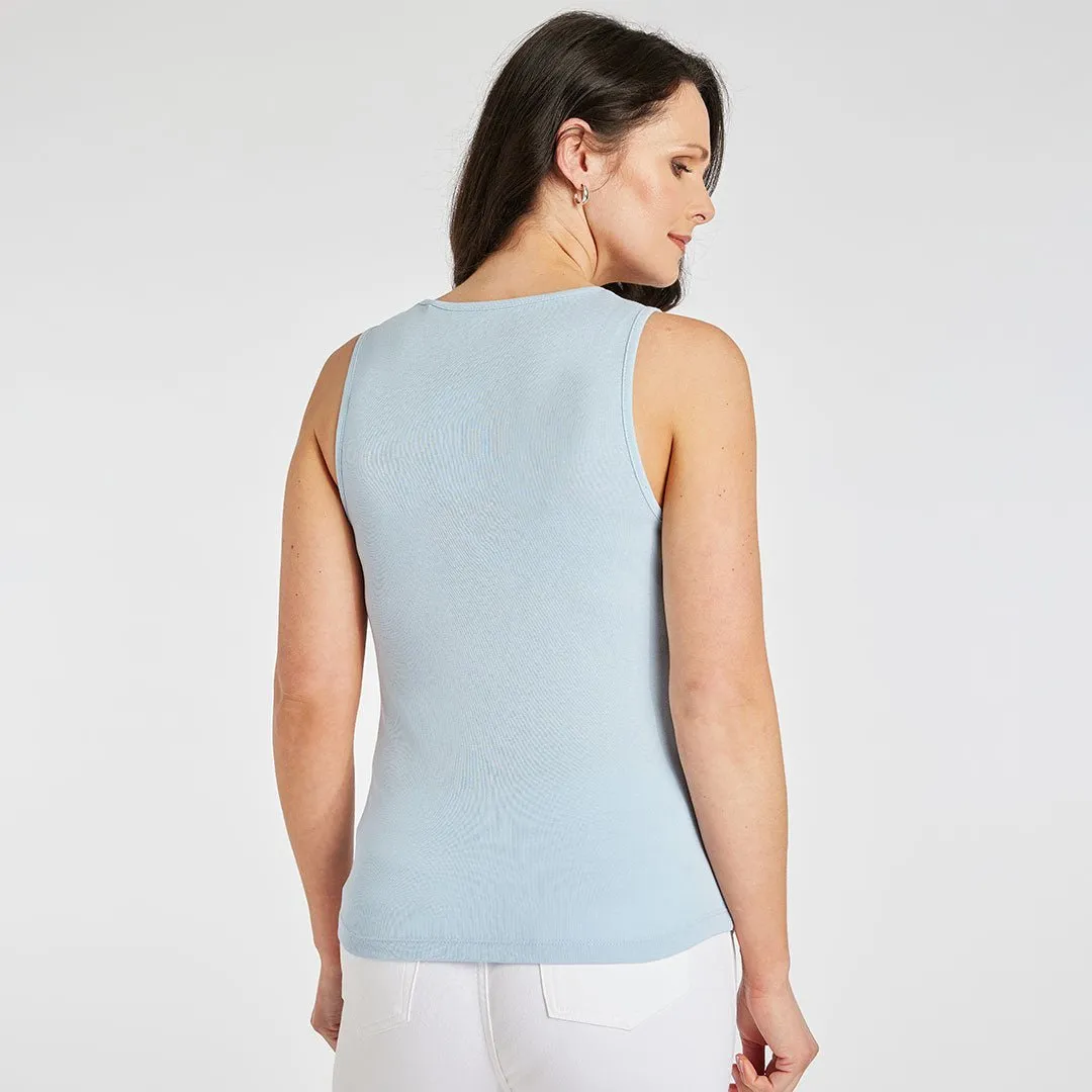 Ladies Essential Crew Vest Light Blue