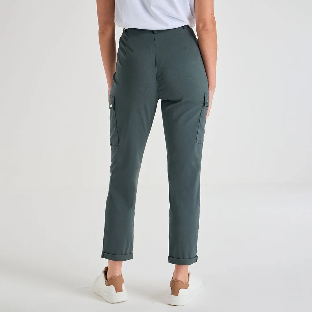 Ladies Khaki Combat Bengaline Trouser