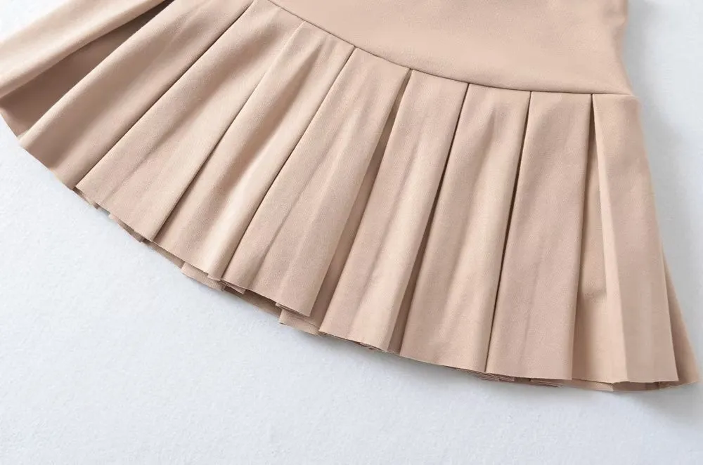 Lily Pleated Elastic Mini Skirt