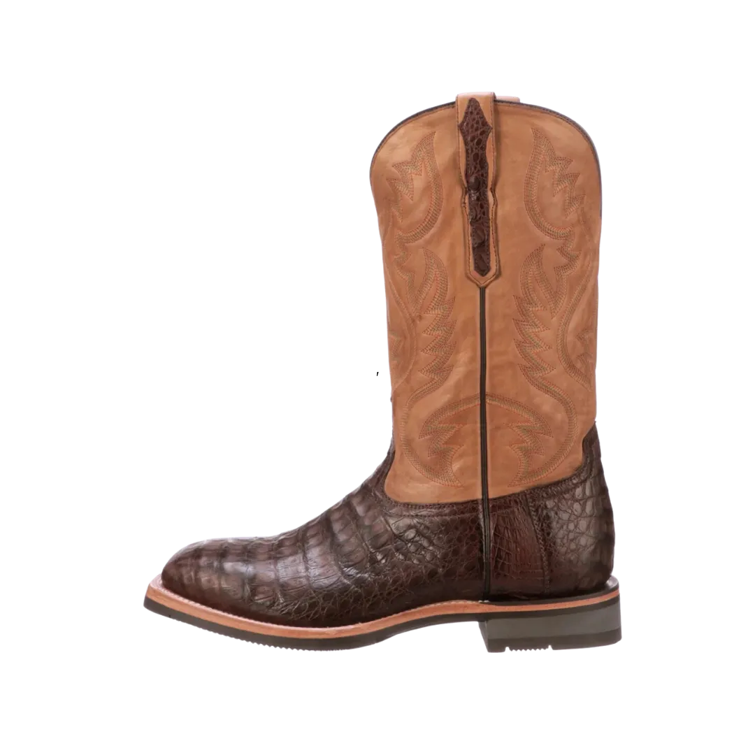 Lucchese Boot Men's Rowdy Antique Chocolate Caiman Belly Boots