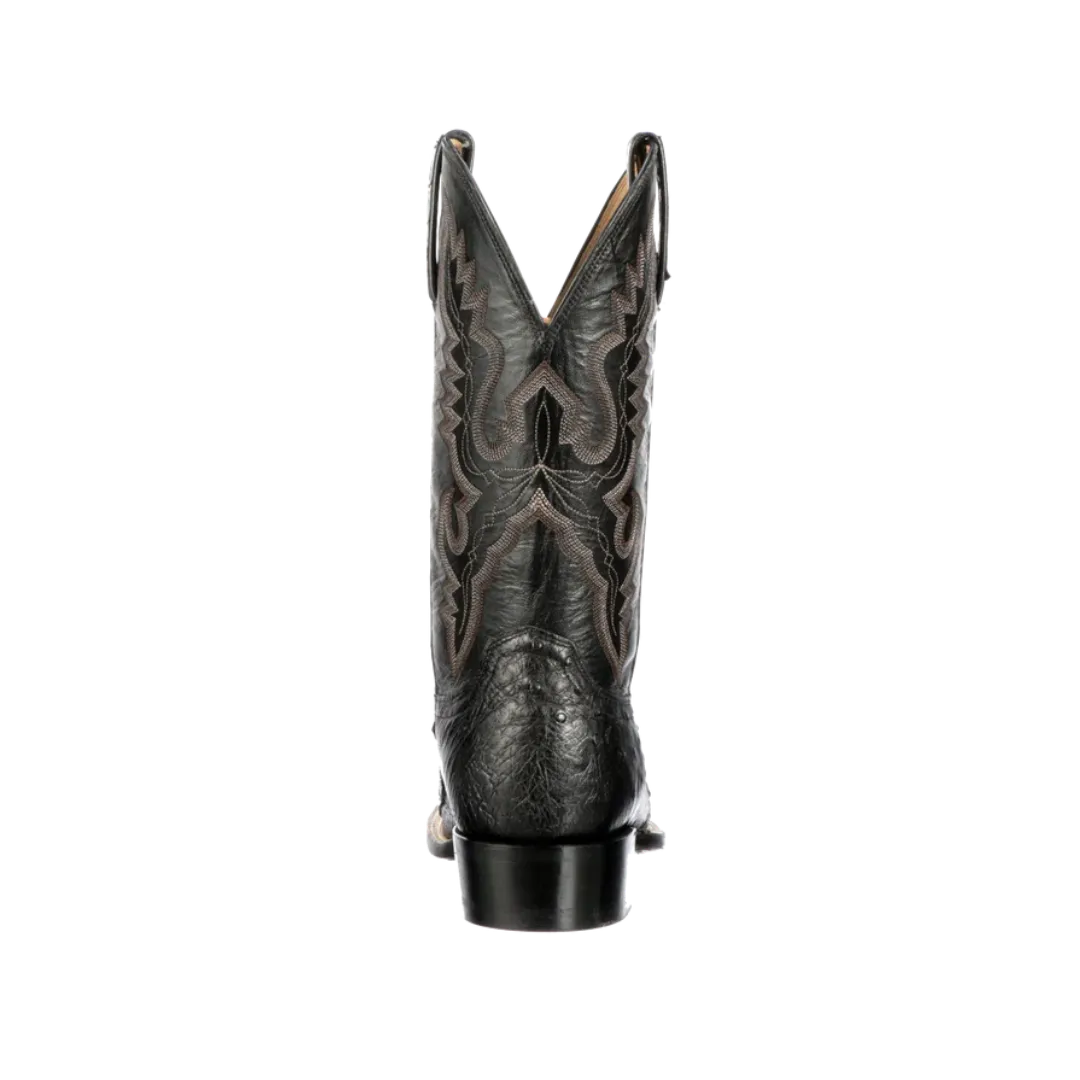 Lucchese Men's Trent Black Belly Caiman & Smooth Ostrich Boots