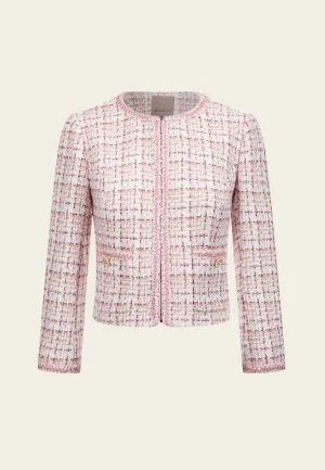 Lurex-trim Patch-pocket Tweed Jacket