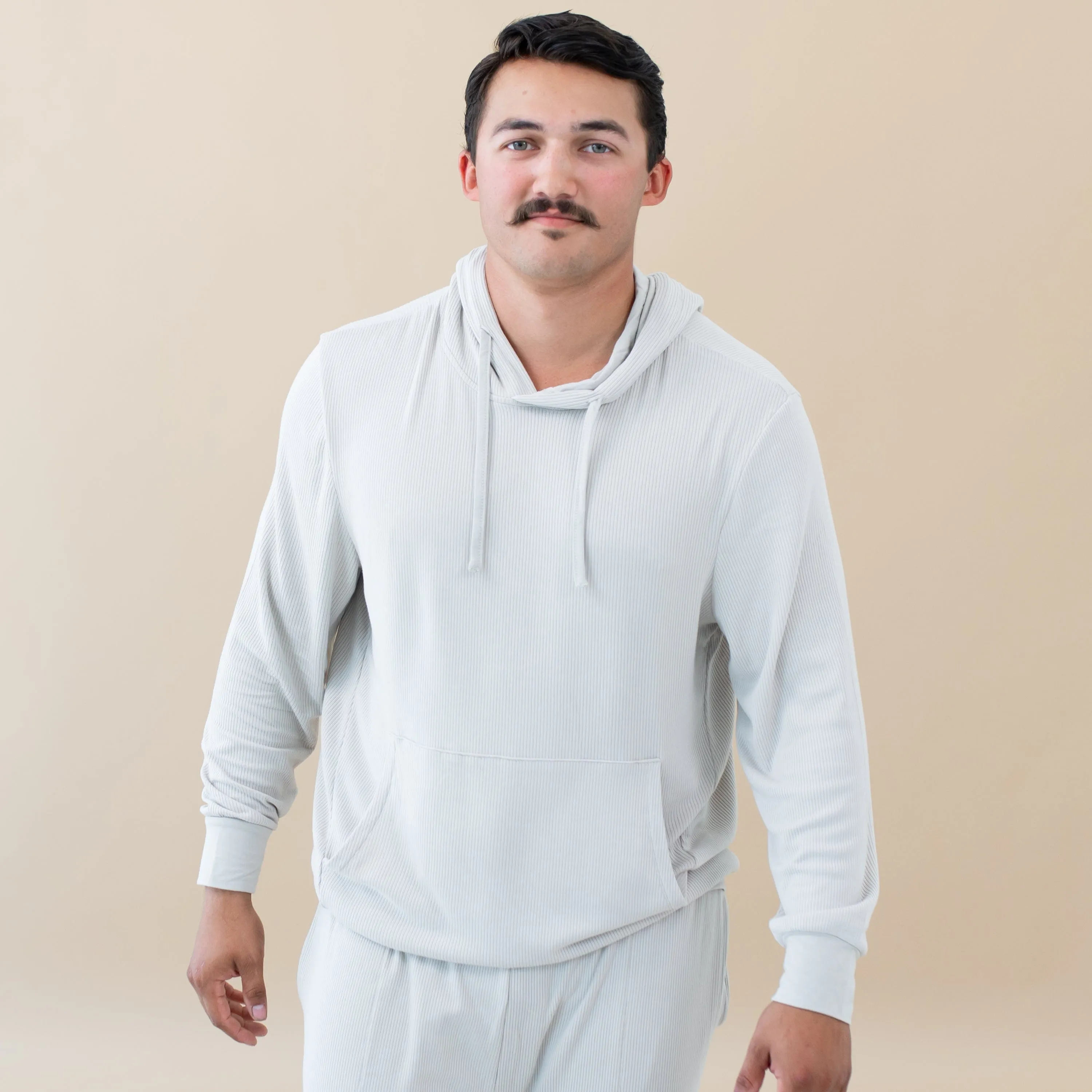 Men's Ribbed Hoodie in Oat