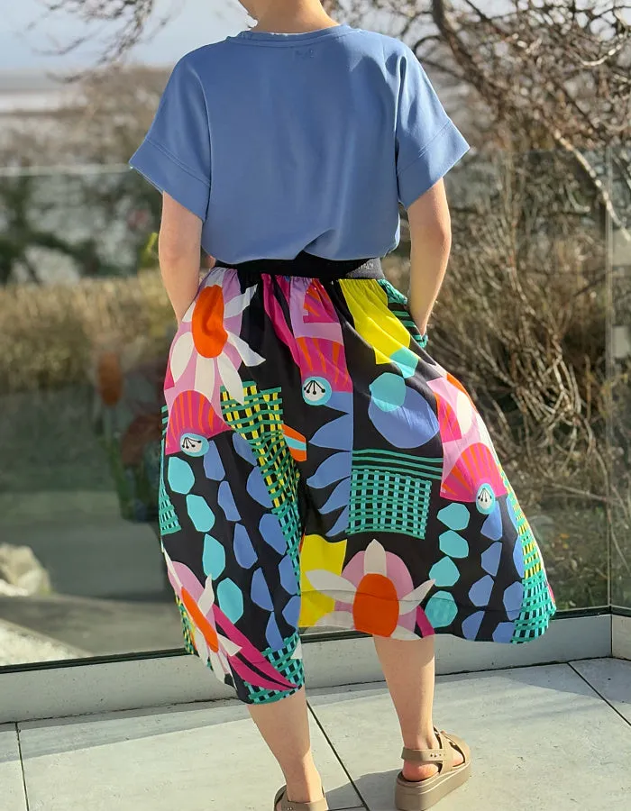 Milano Sunburst Floral Midi Skirt