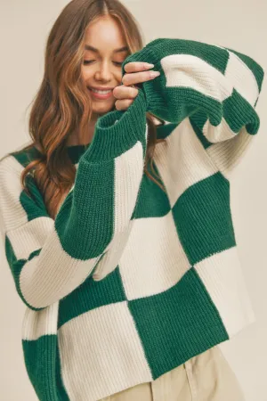 Oversized Checkered Sweater