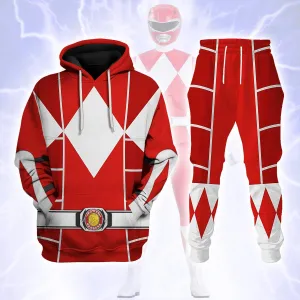 Red Ranger Mighty Morphin Cosplay Hoodies Sweatshirt T-shirt Hawaiian