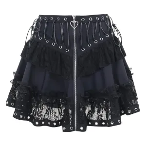 'Rock This' Black High Waist Kawaii Skirt