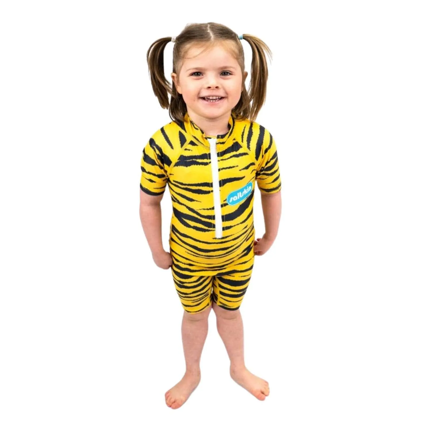 Saltskin Youth Kids UV Shorty Sun Suit - Tiger