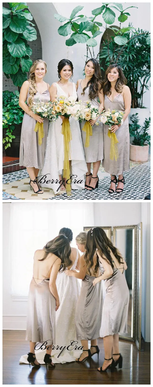 Sexy Straps Bridesmaid Dresses, Simple Cheap Bridesmaid Dresses