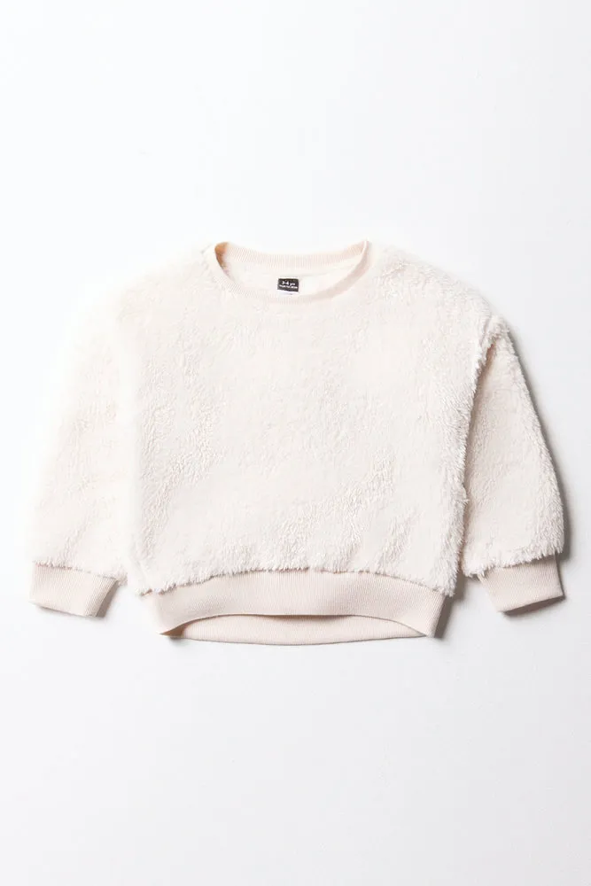 Sherpa Crew Neck Tracktop White