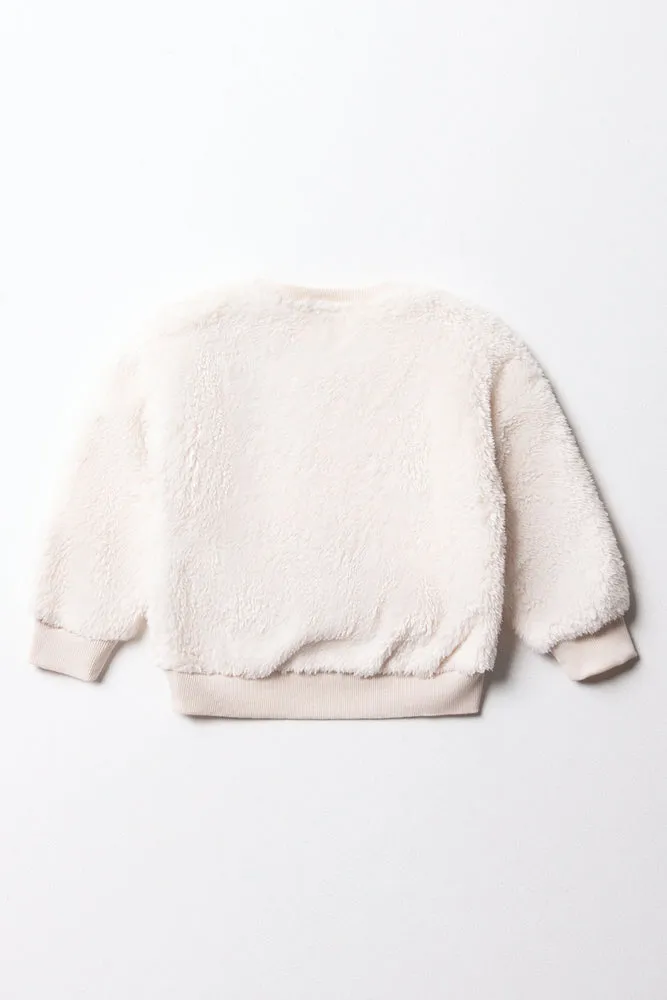 Sherpa Crew Neck Tracktop White