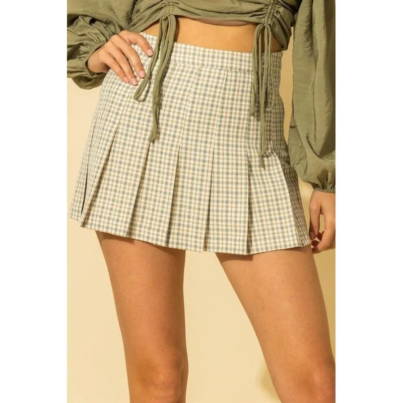 Tease Me Plaid Pleated Skater Mini Skirt