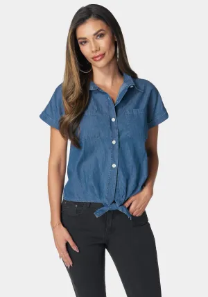 The Tie Front Denim Shirt