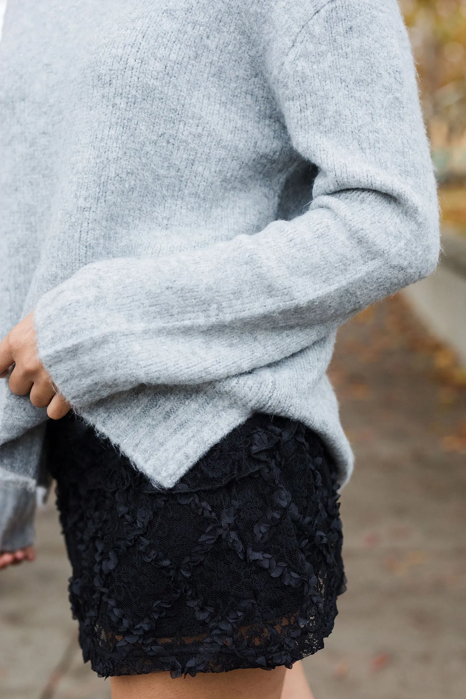 The Touch Of Texture Black Lace Mini Skirt