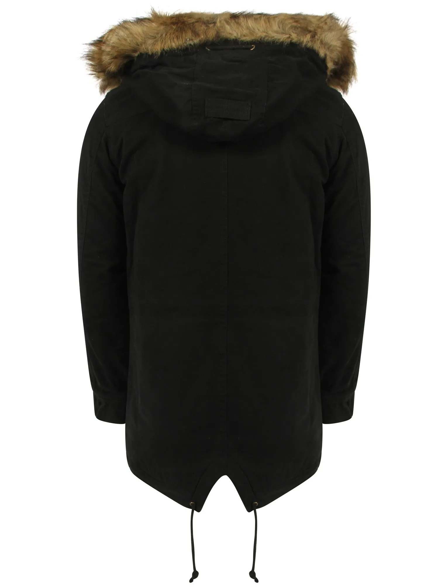 Tokyo Laundry  black parka jacket with detachable fur trim