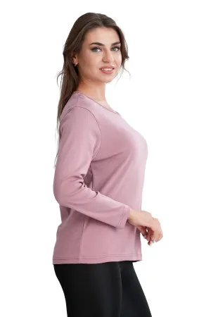 Women Long Sleeve Scoop Neck T-Shirt  in Pretty Fall Colors